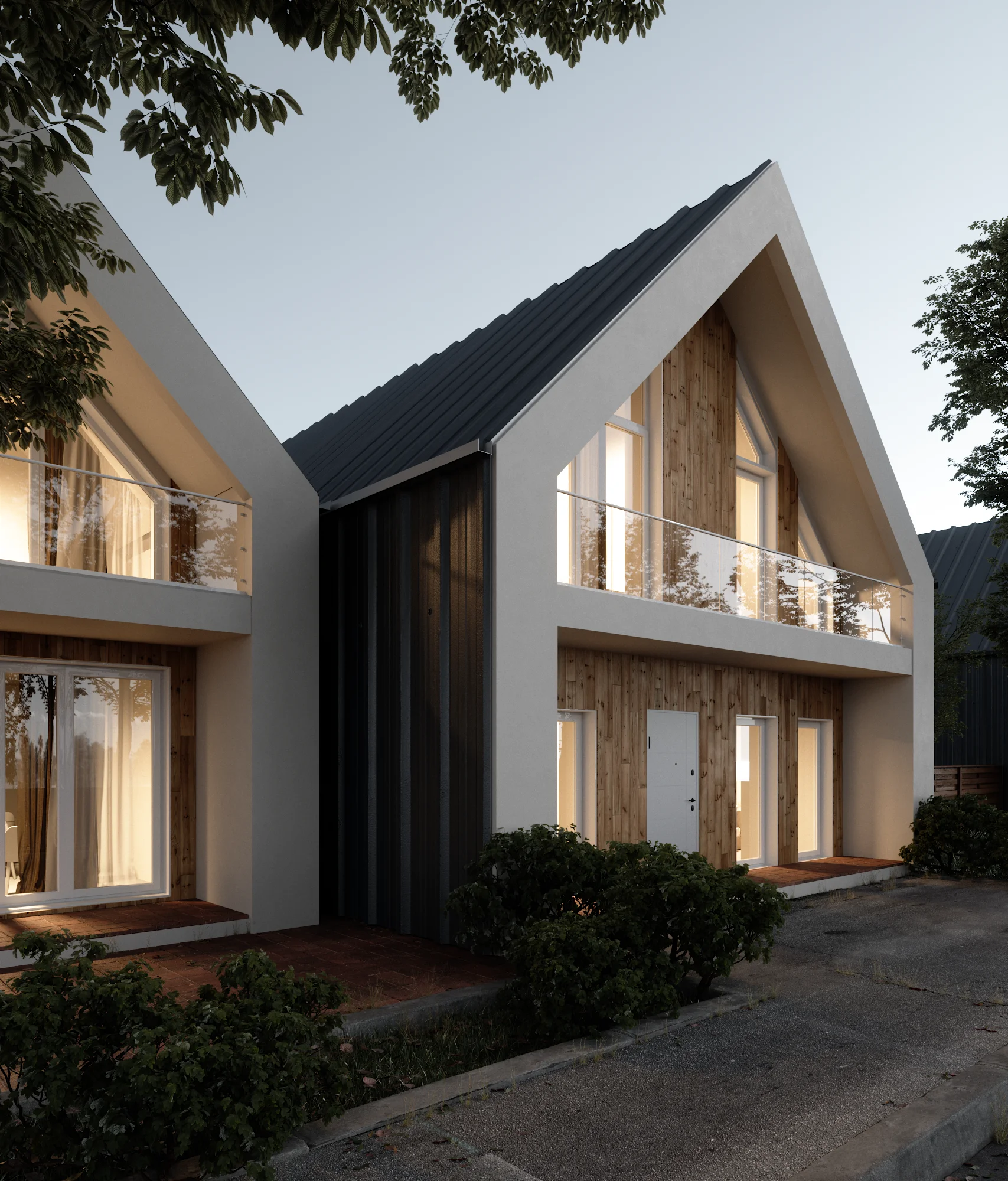 3d exterior render: House view