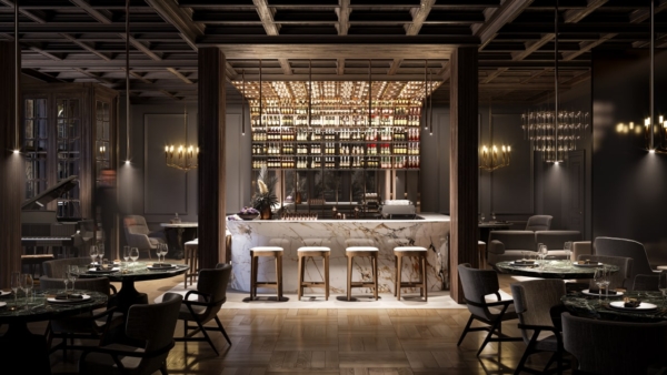 3d interior render: restaurant bar